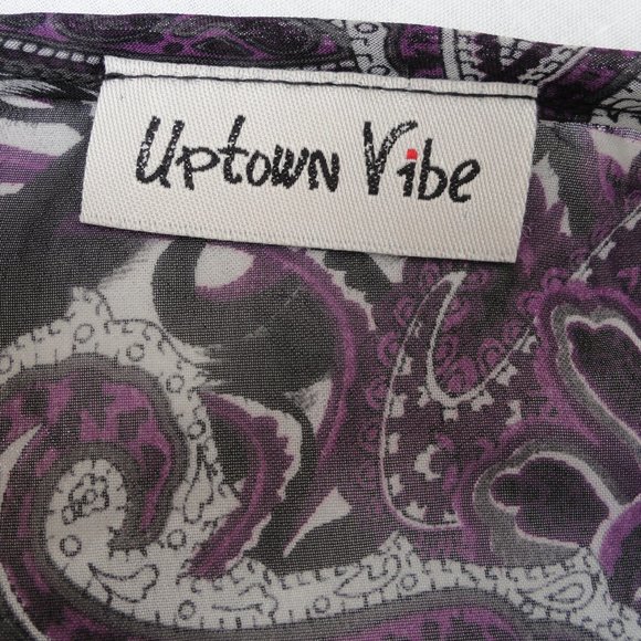Uptown Vibe Bat Sleeve Blouse Purple Black Size 2X - Picture 6 of 7
